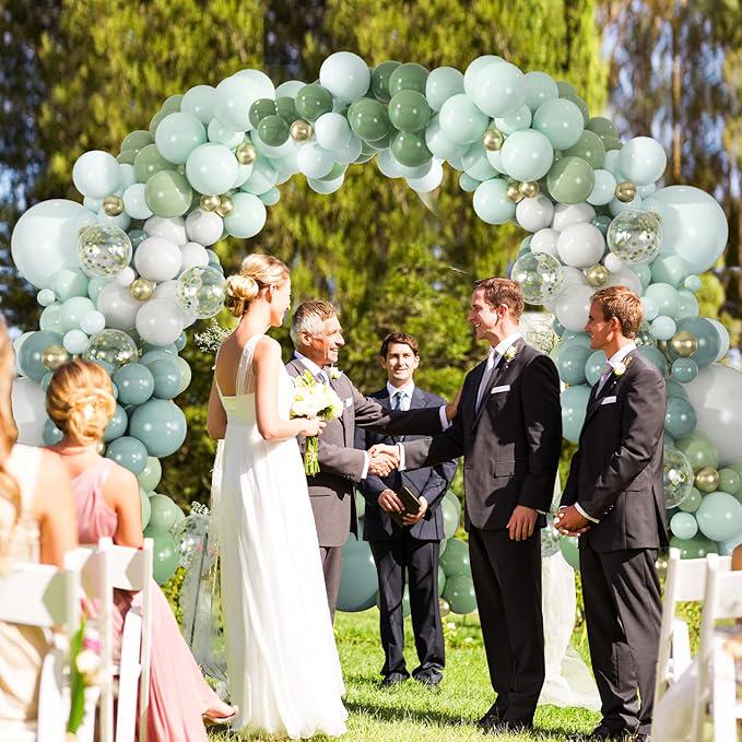 137pcs Dusty Blue Sage Green Balloon Garland Kit Pastel Baby Shower Party