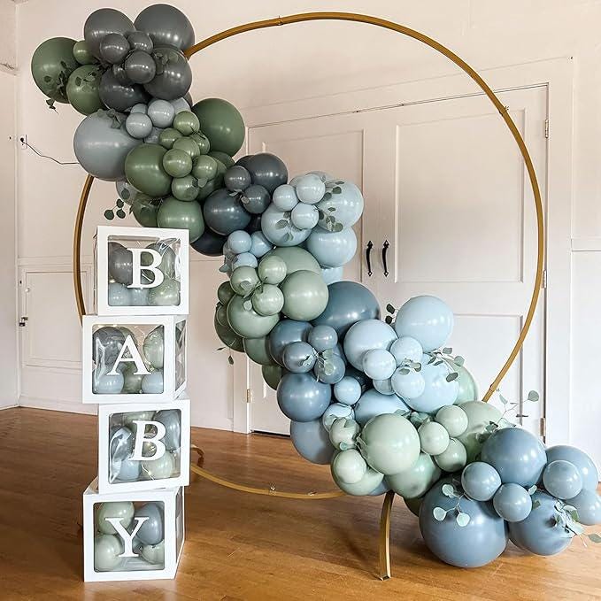 Blue Green Balloon Arch Kit 107pcs Dusty Sage Garland Baby Shower Birthday Party