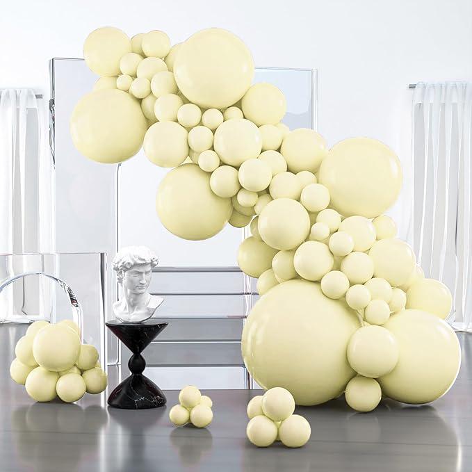 127pcs Pastel Yellow Balloon Arch Kit Small Mini Baby Shower Birthday Party