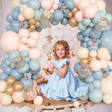 Gender Reveal Balloon Arch Kit 157pcs Dusty Pink Blue Gold Confetti Party