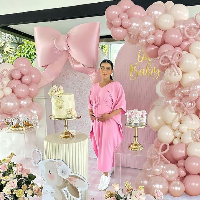 Dusty Pink Balloon Arch Kit 116pcs Pearl Pink White Baby Shower Birthday Party
