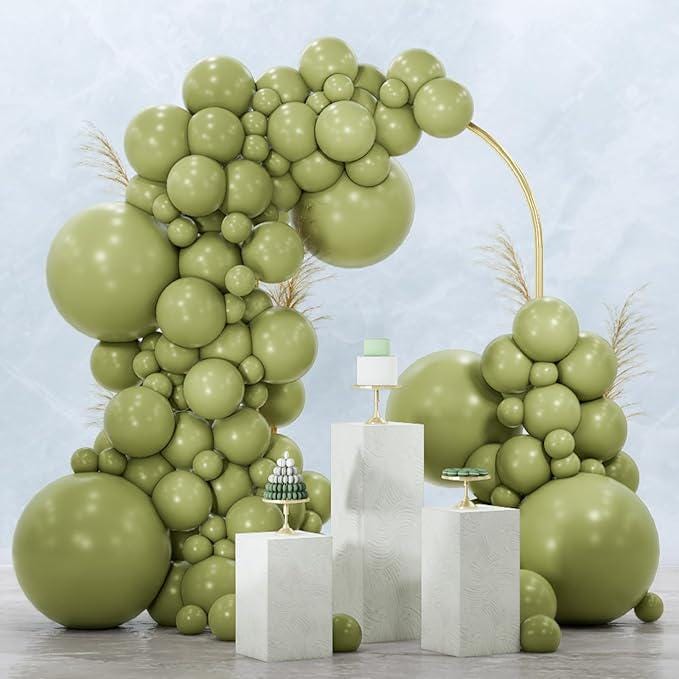 Sage Green Balloon Arch Kit 145pcs Mixed Sizes for Wedding Birthday Party