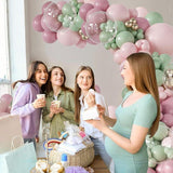 Dusty Pink Green Gold Balloon Arch Kit 132pcs Fairy Baby Shower Birthday Party