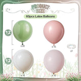 Sage Green & Pink Balloon Garland Kit - 60 Piece Baby Shower Decor