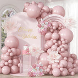Cavern Pink Balloon Arch Boho Dusty Blush Rose Birthday Baby Shower Party