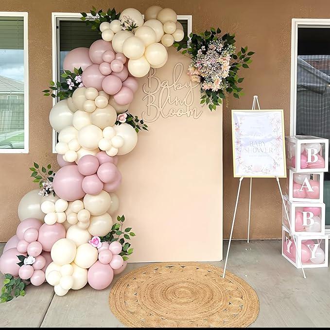 Cavern Pink Balloon Arch Boho Dusty Blush Rose Birthday Baby Shower Party
