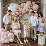 Dusty Pink White Double Stuffed Balloon Garland Baby Shower Birthday Party