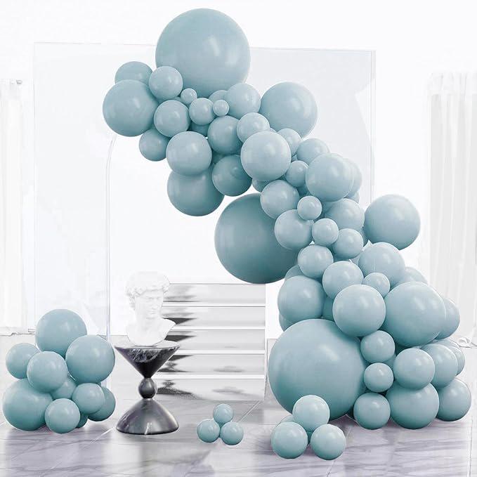 Dusty Blue Balloon Arch Kit 85pcs Light Blue Aqua Baby Shower Birthday Party