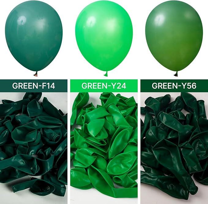 Dark Green Balloons 130pcs Mixed Sizes Forest Balloon Arch Kit Party Decor