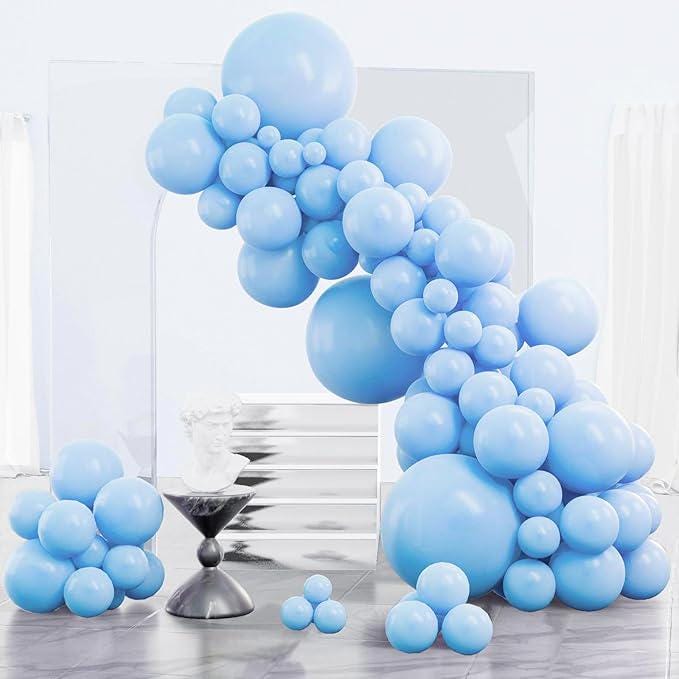 Light Blue Balloons 85pcs Mixed Sizes Pastel Sky Balloon Arch Kit Party Decor