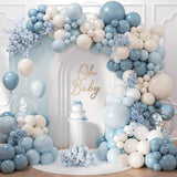 Dusty Blue Balloon Arch Kit Pastel Blue White Balloons Wedding Baby Shower Decor