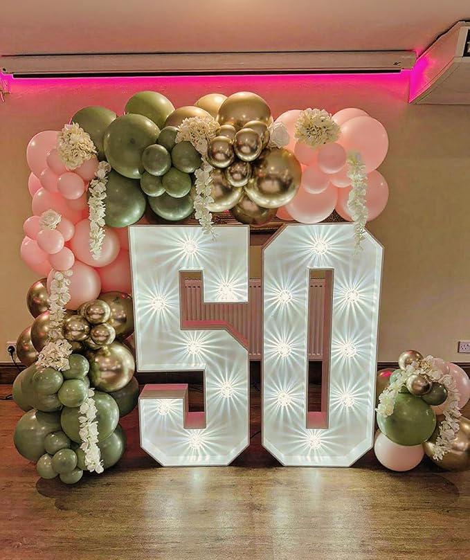 Sage Green Pink Balloon Arch Kit 200pcs Mixed Sizes Party Decor