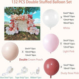 Pink White Balloon Arch Kit Double Stuffed Matte Pastel Balloons Party Decor