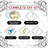 Dusty Blue Balloon Arch Kit 156pcs Mixed Sizes Blue White Gold Party Decor