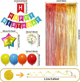 Rainbow Birthday Party Decorations Pack Banner Balloons Confetti Fringe Curtain Foil Balloons