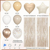 Neutral Birthday Decorations Balloons Banner Fringe Curtains Tassels Pompoms Boho Party
