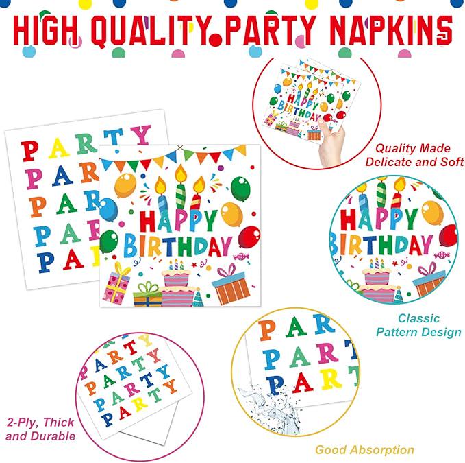 Colorful Dots Birthday Party Supplies Plates Napkins Cups Cutlery Banner Balloons for Kids