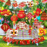 2025 Chinese New Year Decorations Banner Snake Year Spring Festival Hanging Swirls