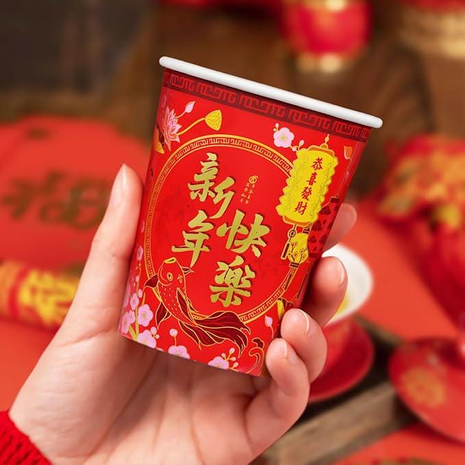 1 Pack Chinese New Year Plastic Tablecloth 54x87 Inch Rectangular Party Table Cover