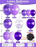 132 PCS Purple Balloons Garland Arch Kit Pastel Metallic Confetti for Party Decor