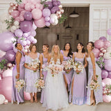 124 PCS Dusty Purple Balloon Arch Kit Pink Lavender Lilac Gold White Party Decor