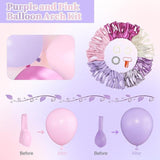 157 PCS Pink Purple Balloon Arch Kit Metallic Pastel Confetti Party Decorations