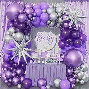 Dark Purple Balloon Arch Kit 110 Pcs Pastel Metallic Garland Party Decorations