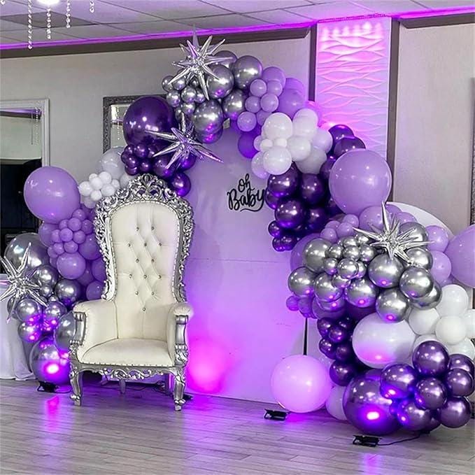 Dark Purple Balloon Arch Kit 110 Pcs Pastel Metallic Garland Party Decorations