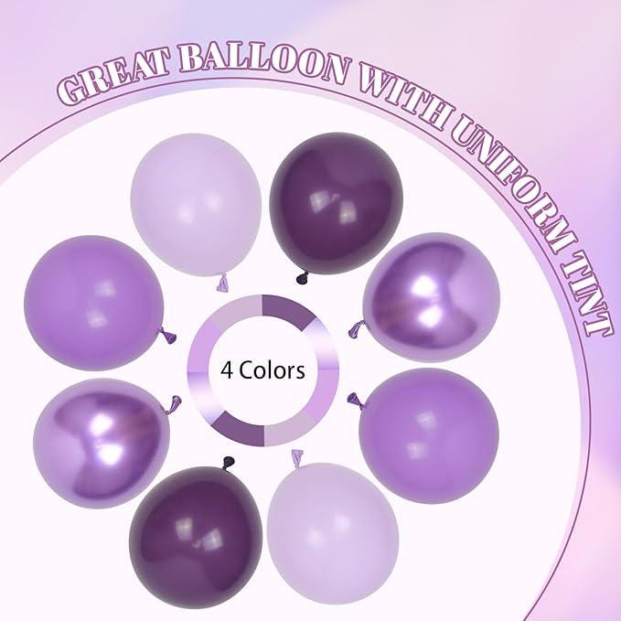 Purple Balloon Arch Kit Dark Light Metallic Confetti Balloons Party Decor