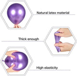 127 Pcs Metallic Purple Balloon Garland Arch Kit Silver Confetti Balloons Party Decor