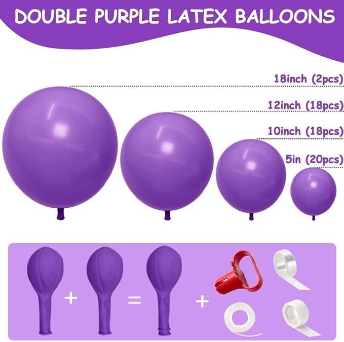 Dark Purple Double Stuffed Lavender Balloon Garland Arch Kit Party Decorations