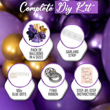 Purple & Gold Balloon Arch Kit: Lavender Lilac Party Garland