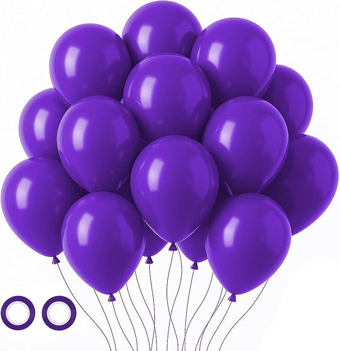105pcs Dark Purple 12 Inch Latex Balloons Party Decorations for Birthday Baby Shower Wedding