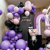Purple & Black Balloon Garland Kit: 151 Piece Party Decorations