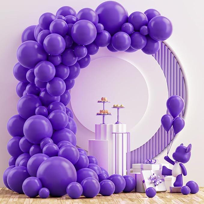 Purple Balloon Garland Kit 102pcs Mixed Sizes 18 12 10 5 Inch Party Decorations