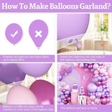 Pink Purple Balloon Arch Kit Mixed Sizes Confetti Balloons Party Decorations
