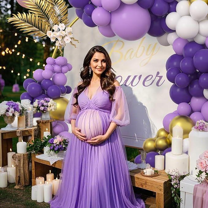 Purple Balloon Garland Kit 168pcs Lavender White Gold DIY Party Decorations