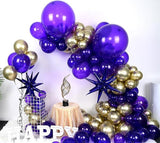 Purple Gold Balloon Arch Kit Dark Purple Metallic Star Balloons Party Decorations