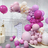 Red Pink Purple White Balloon Arch Kit 166pcs Dusty Balloons Party Decorations