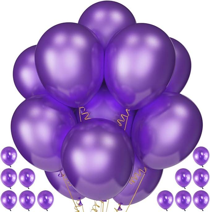 Pearl Purple Balloons 120pcs 12 Inch Royal Latex Party Decorations