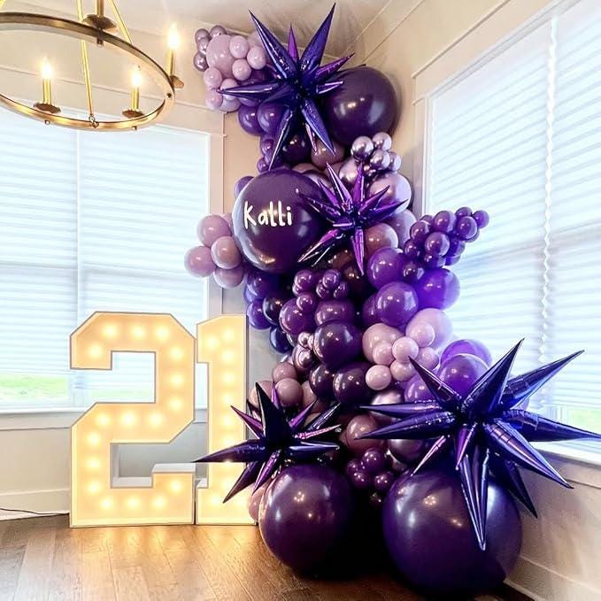 Purple Latex Balloon Set 60pcs 12 Inch Metallic Pastel Dark Balloons Party Decorations