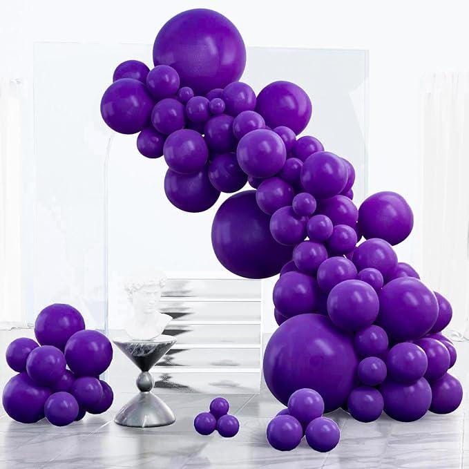 Dark Purple Balloon Arch Kit: 123-Piece Party Decorations