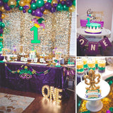 Purple Gold Green Balloon Arch Kit 140pcs Mixed Sizes Pearl Confetti Party Decorations