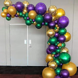 Purple Gold Green Balloon Arch Kit 140pcs Mixed Sizes Pearl Confetti Party Decorations