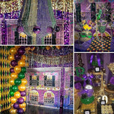 Purple Gold Green Balloon Arch Kit 140pcs Mixed Sizes Pearl Confetti Party Decorations