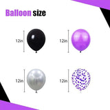 Purple Black Silver Balloon Arch Kit 60pcs 12 Inch Party Decorations