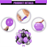 Purple Black Silver Balloon Arch Kit 60pcs 12 Inch Party Decorations
