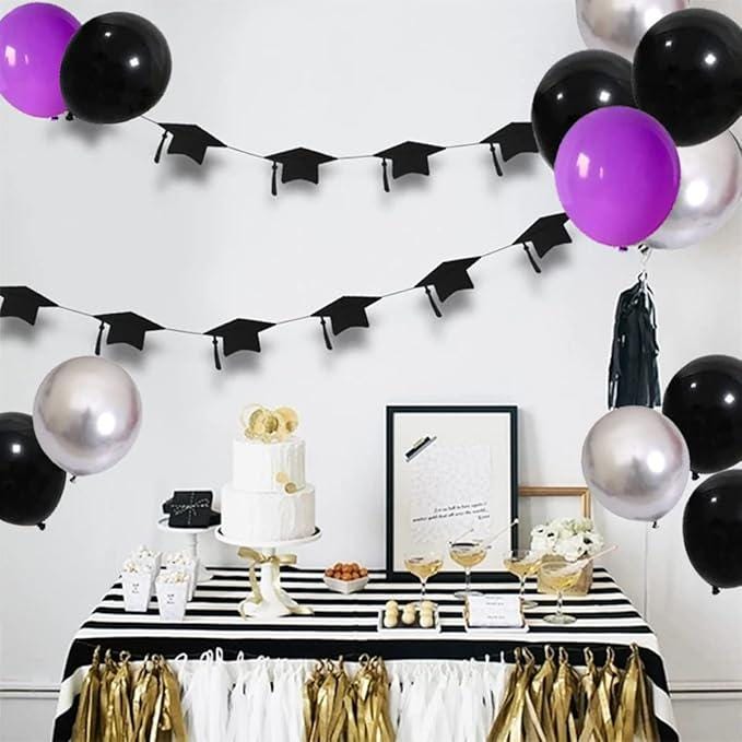 Purple Black Silver Balloon Garland Arch Kit 121PCS for Wedding Birthday Graduation Party