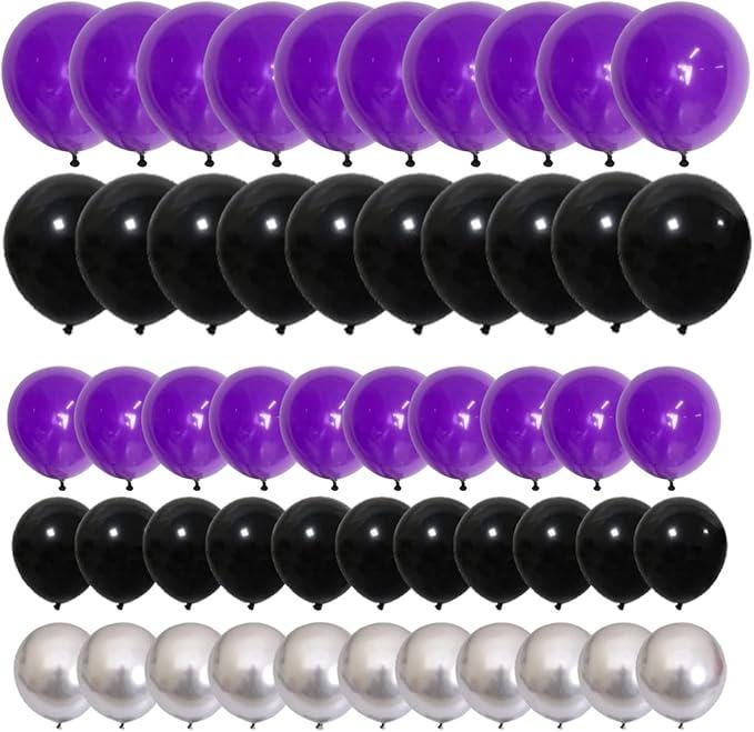 Purple Black Silver Balloon Garland Arch Kit 121PCS for Wedding Birthday Graduation Party