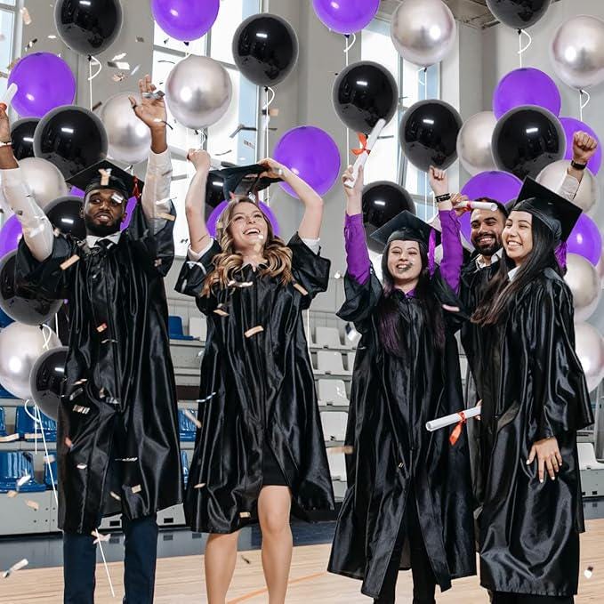 Purple Black Silver Balloon Garland Arch Kit 121PCS for Wedding Birthday Graduation Party